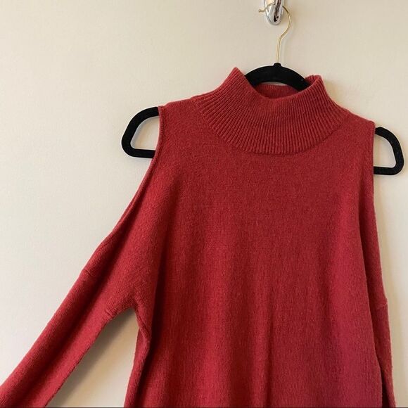 Nwt-Halogen Wool/Alpaca Cold Shoulder Sweater - Picture 3 of 9
